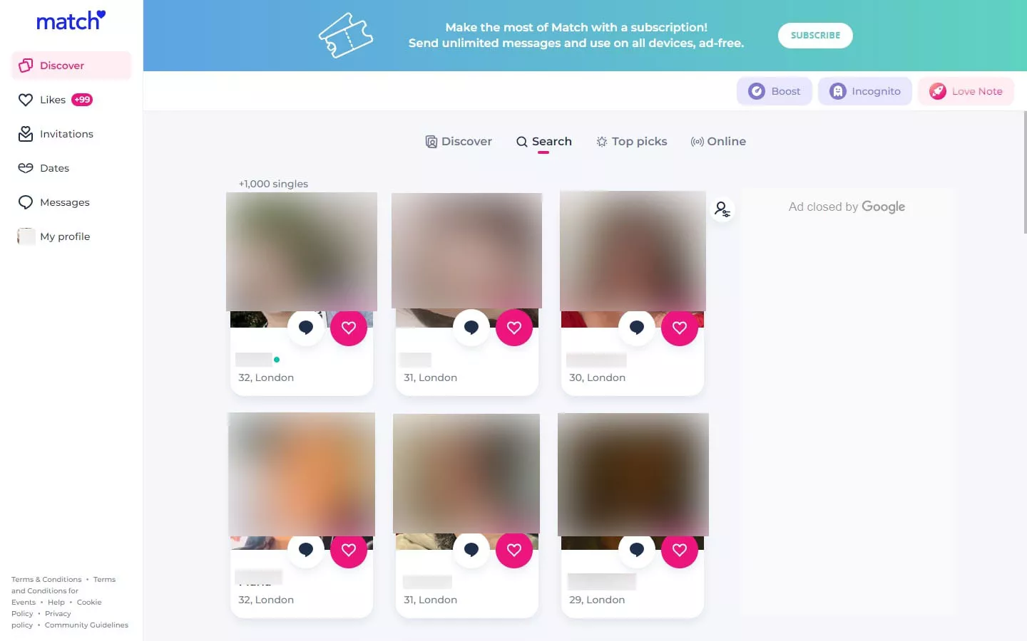 Review Match.com member area