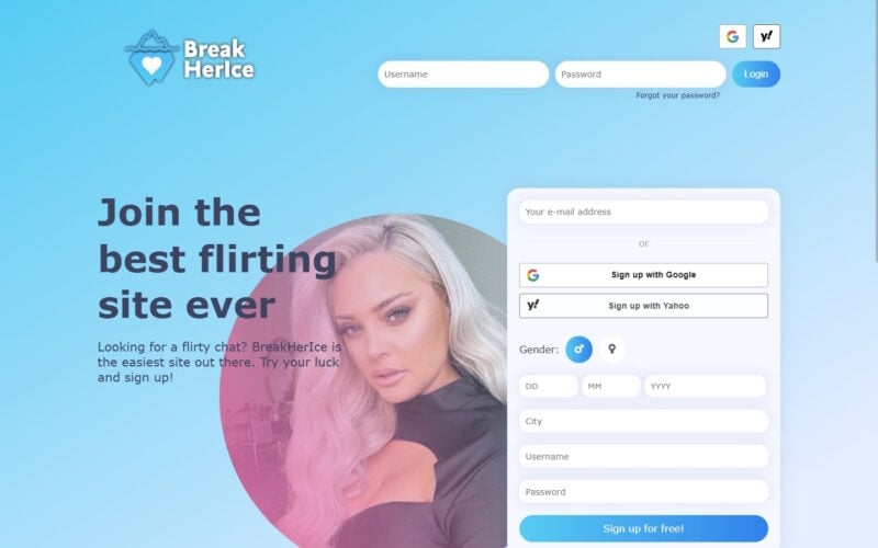 Review BreakHerIce.com landing page