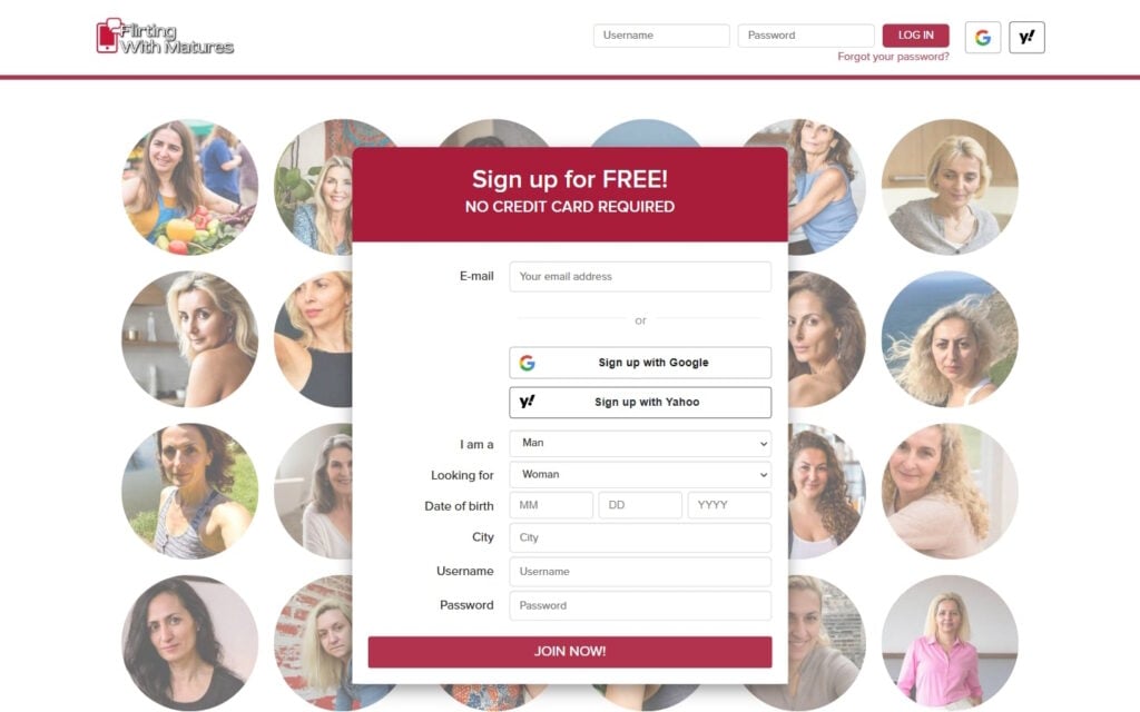 Review FlirtingWithMatures.com landing page