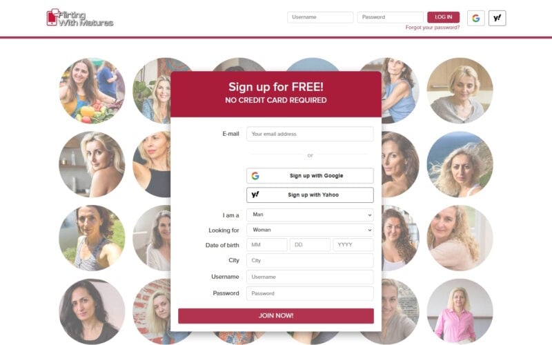 Review FlirtingWithMatures.com landing page