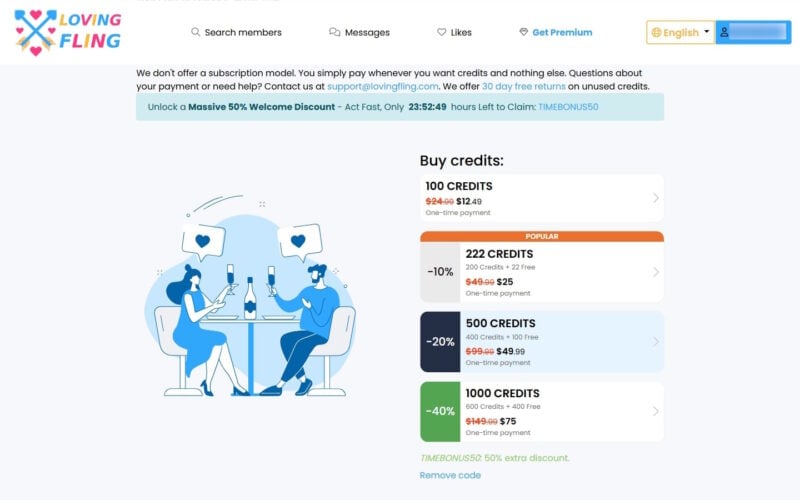 Review LovingFling.com costs
