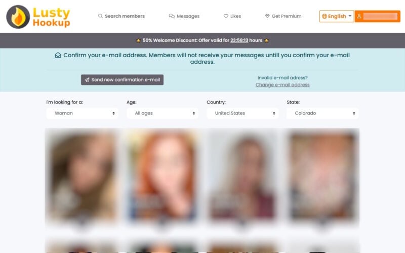 Review LustyHookup.com member area