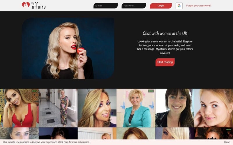 Review MyAffairs.co.uk landing page