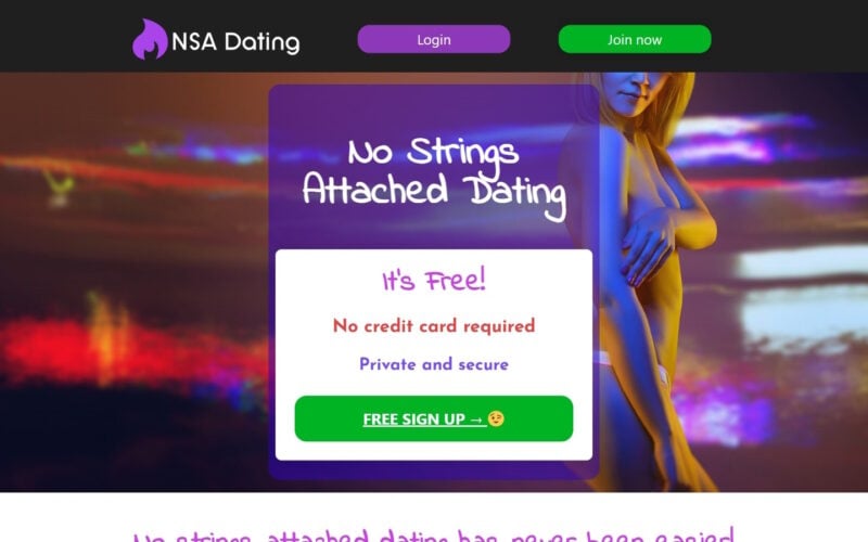 Review NSADatingSite.co.uk landing page