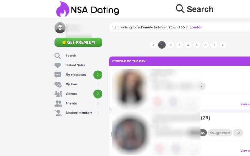 Review NSADatingSite.co.uk member area