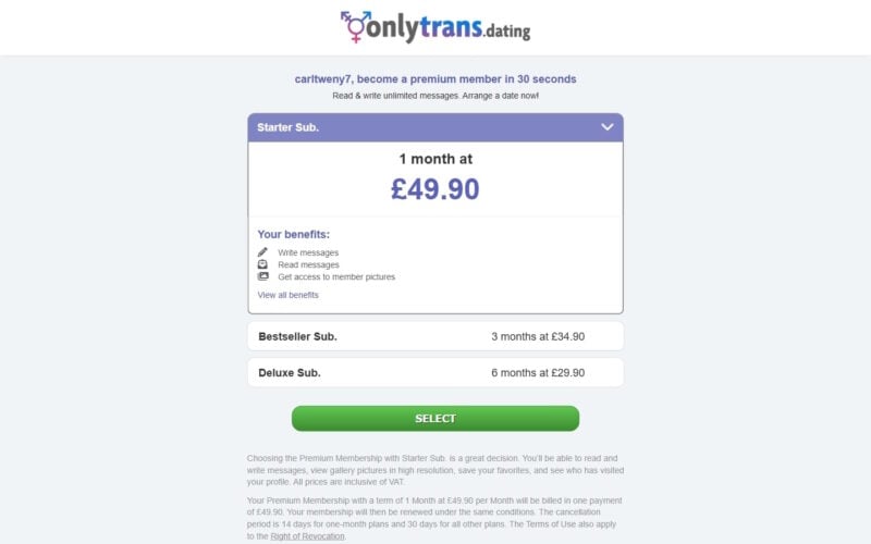 Review OnlyTrans.dating costs