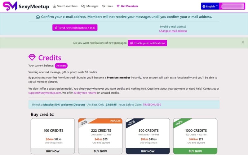 Review SexyMeetup.com costs