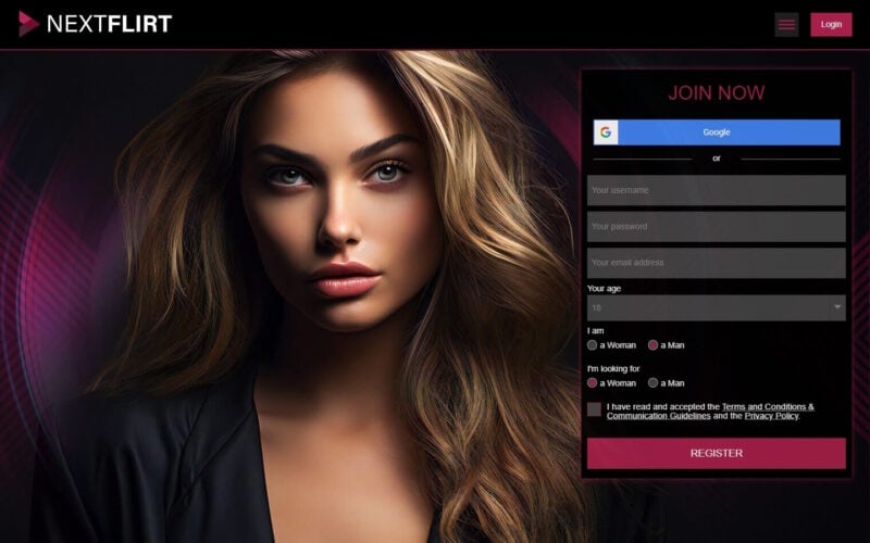 Review NextFlirt.com landing page