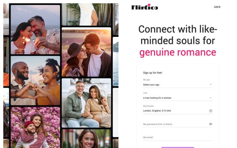 Review Flirtico.com landing page