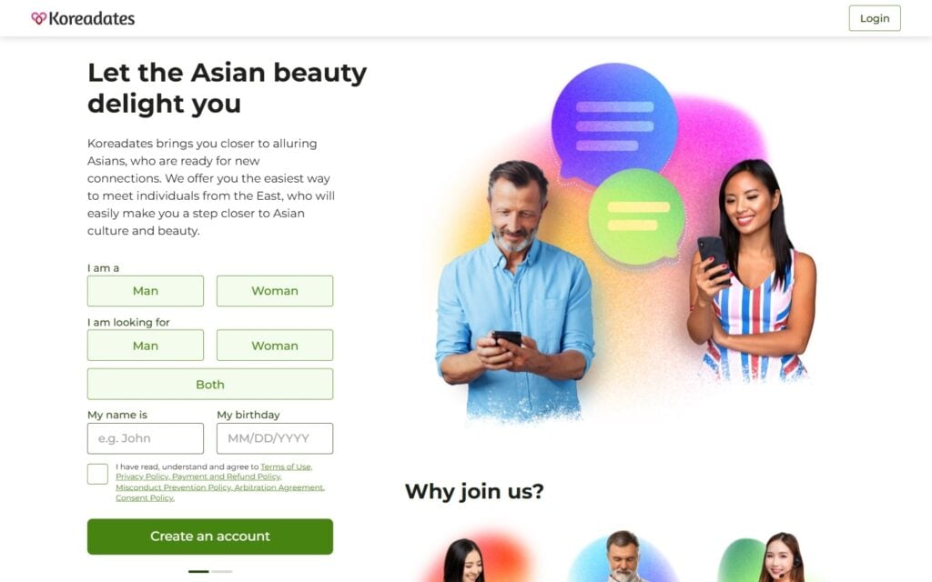 Review KoreaDates.com landing page