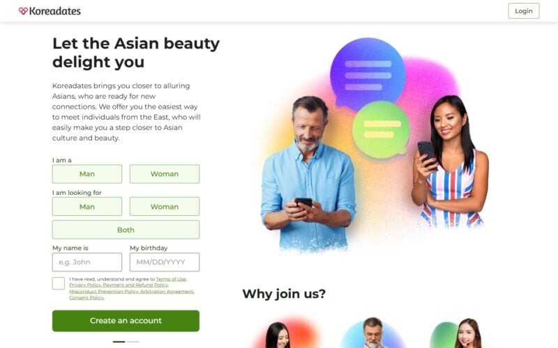 Review KoreaDates.com landing page
