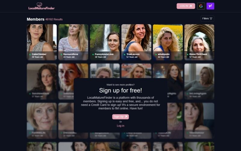 Review LocalMatureFinder.com landing page