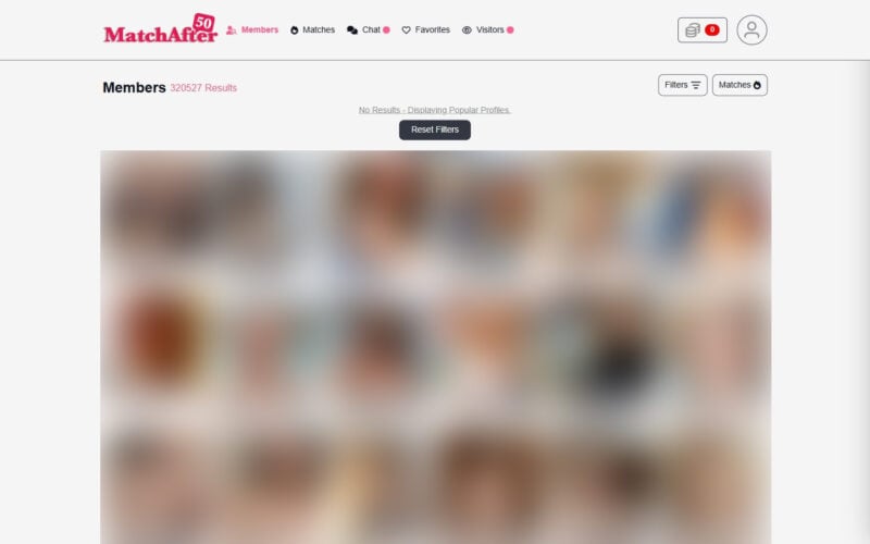 Review MatchAfter50.com member area