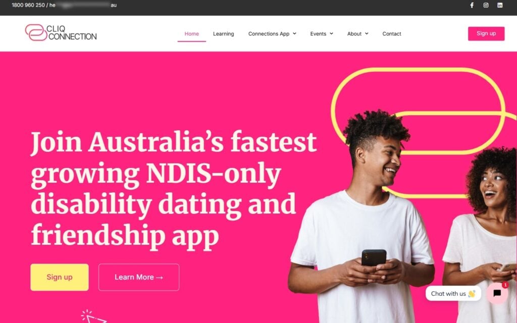 Review TheCliqConnection.com.au landing page