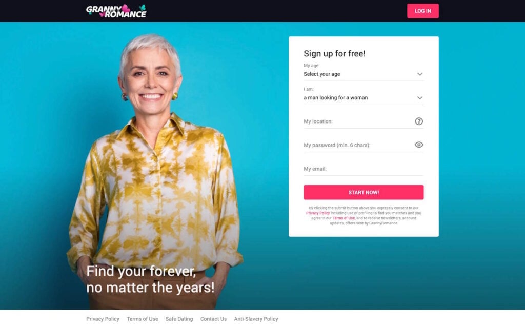 Review GrannyRomance.com landing page