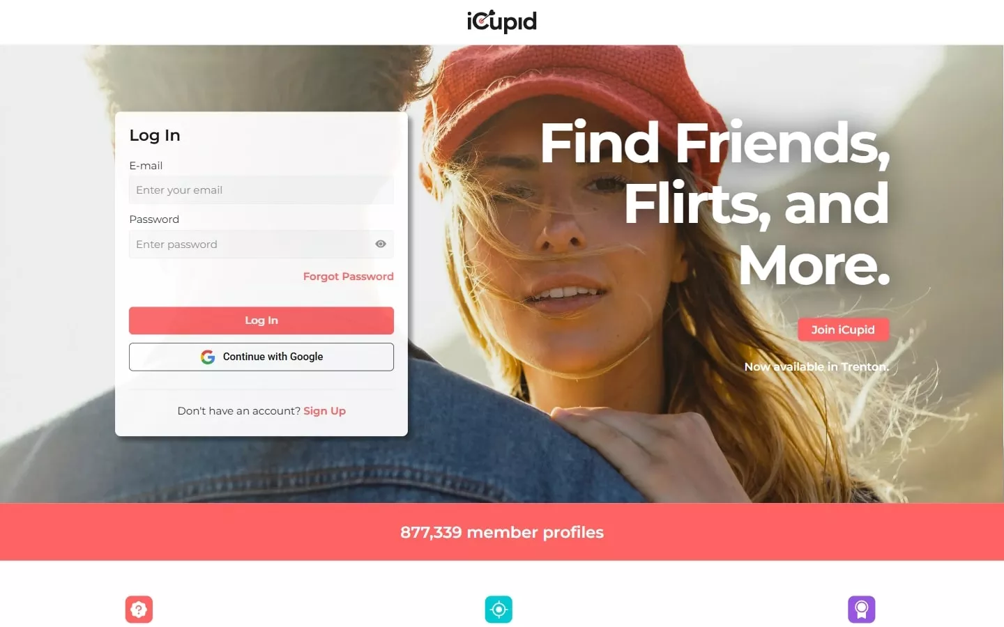 Review iCupid.com landing page