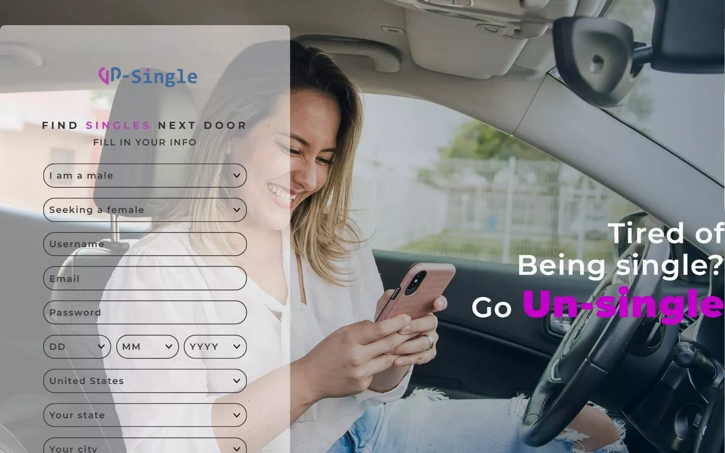 Review UN-Single.com landing page