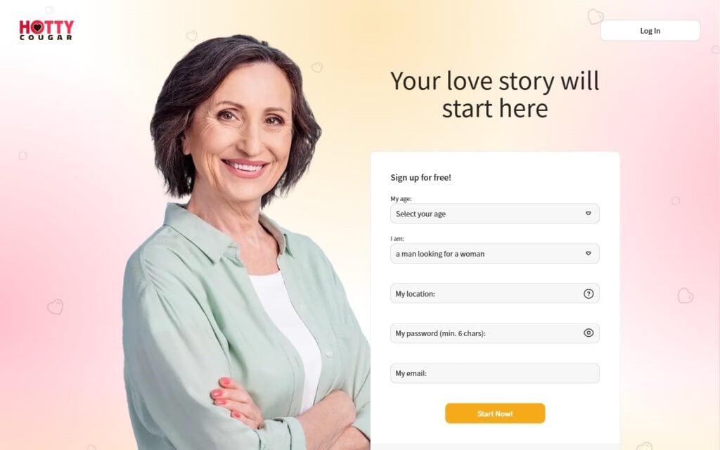 HottyCougar.com landing page