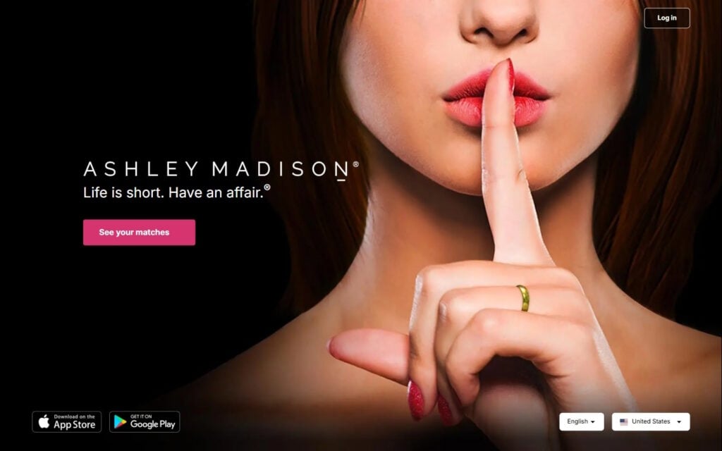 Review AshleyMadison.com landing page