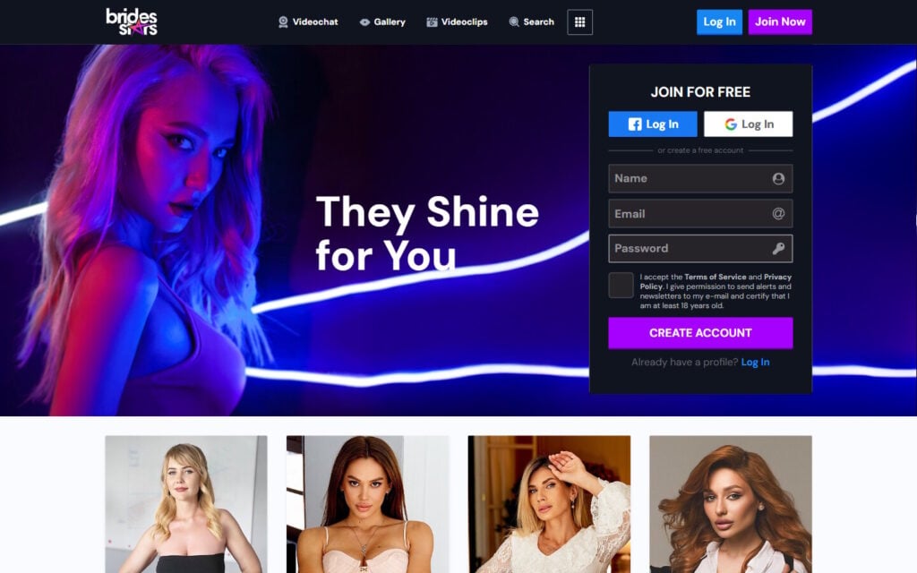 Review BridesStars.com landing page