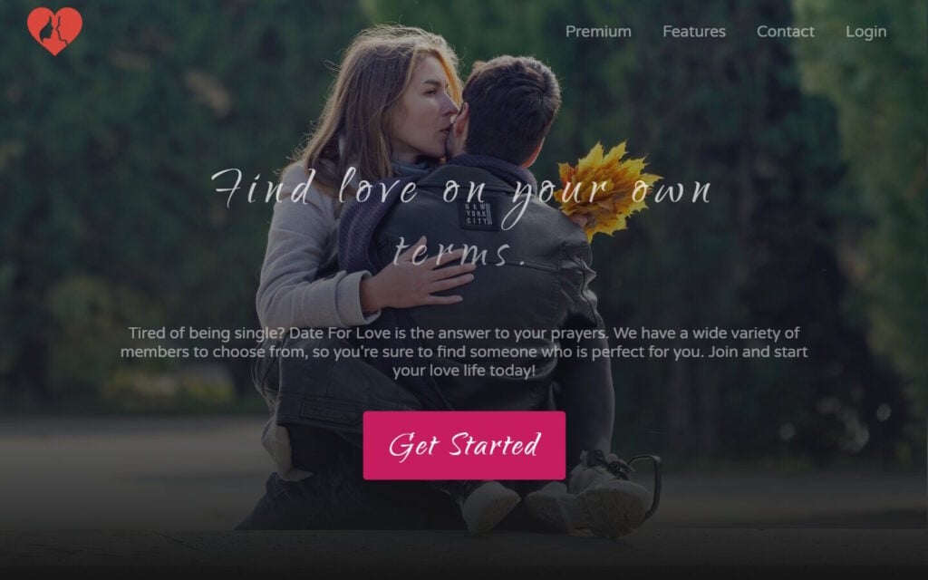 Review DateForLove.net landing page