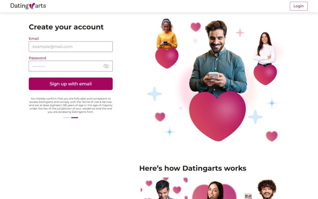 Review DatingArts.com registration