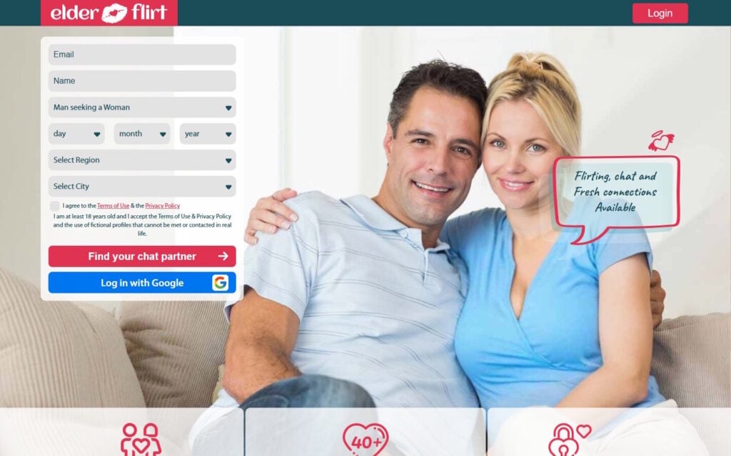 Review ElderFlirt.com landing page
