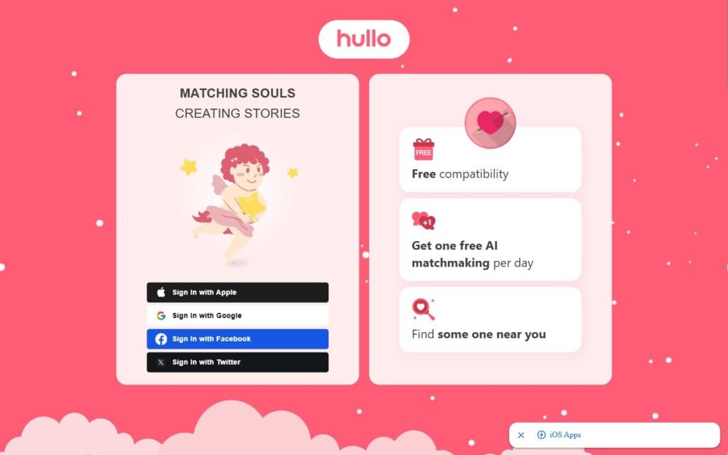 Review Hullo.dating landing page