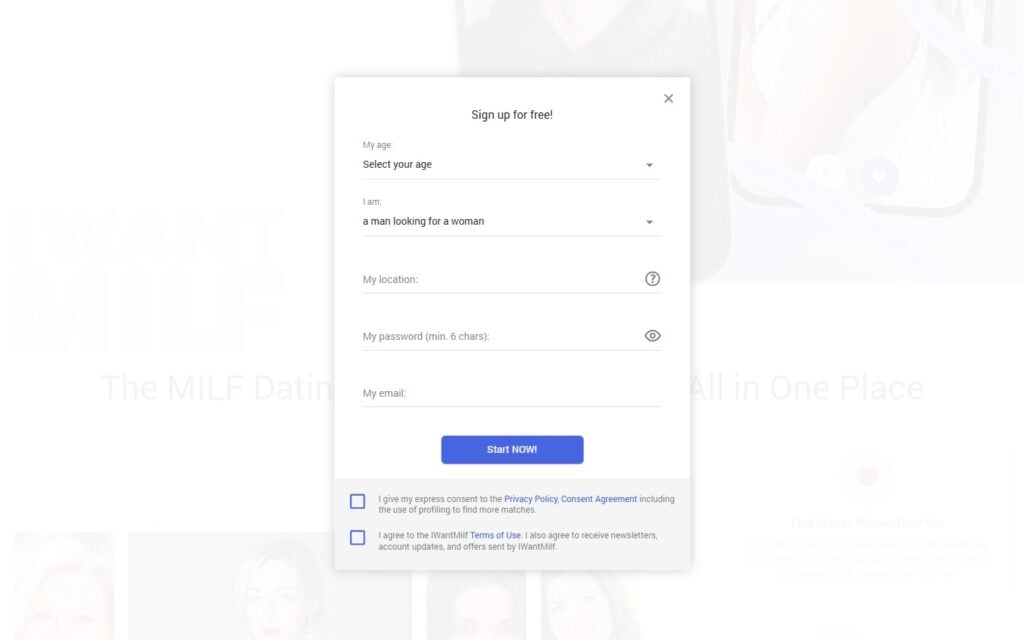 Review IWantMilf.com registration