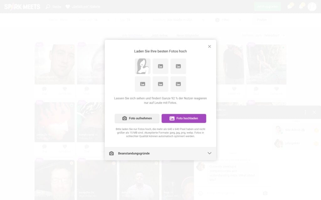 SparkMeets.com Anmeldung