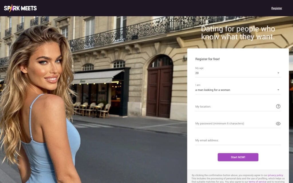 SparkMeets.com Startseite