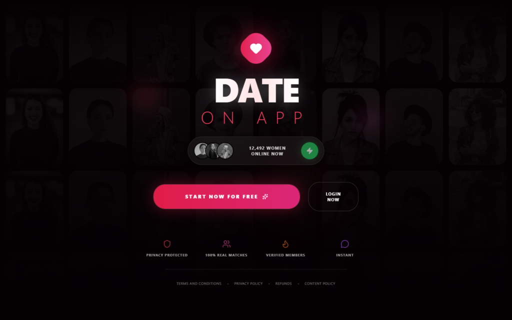 Review DateOnApp.com landing page