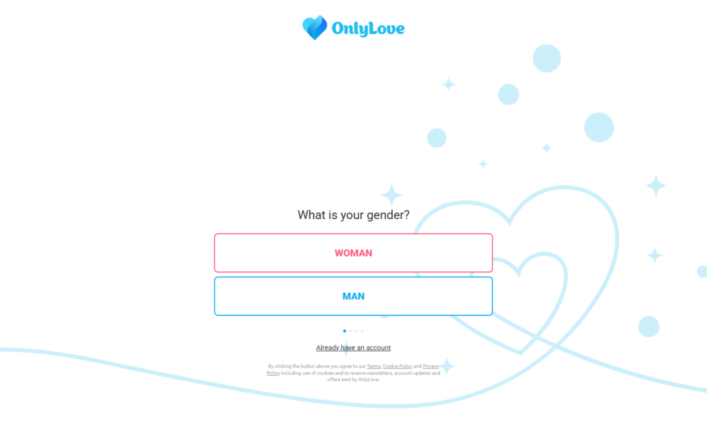 Review OnlyLove.is landing page