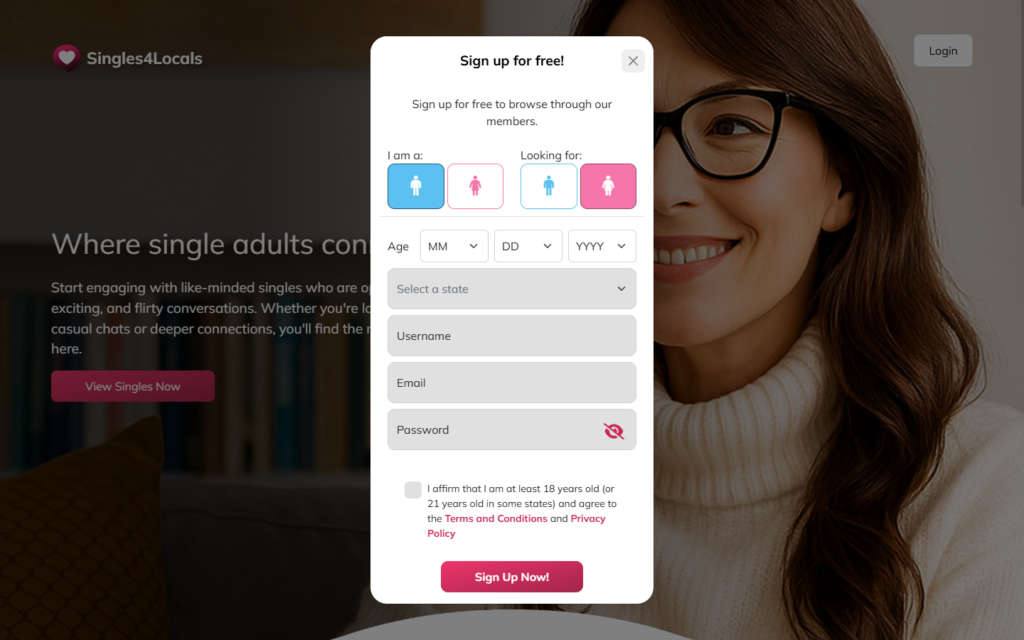 Review Singles4Locals.com registration