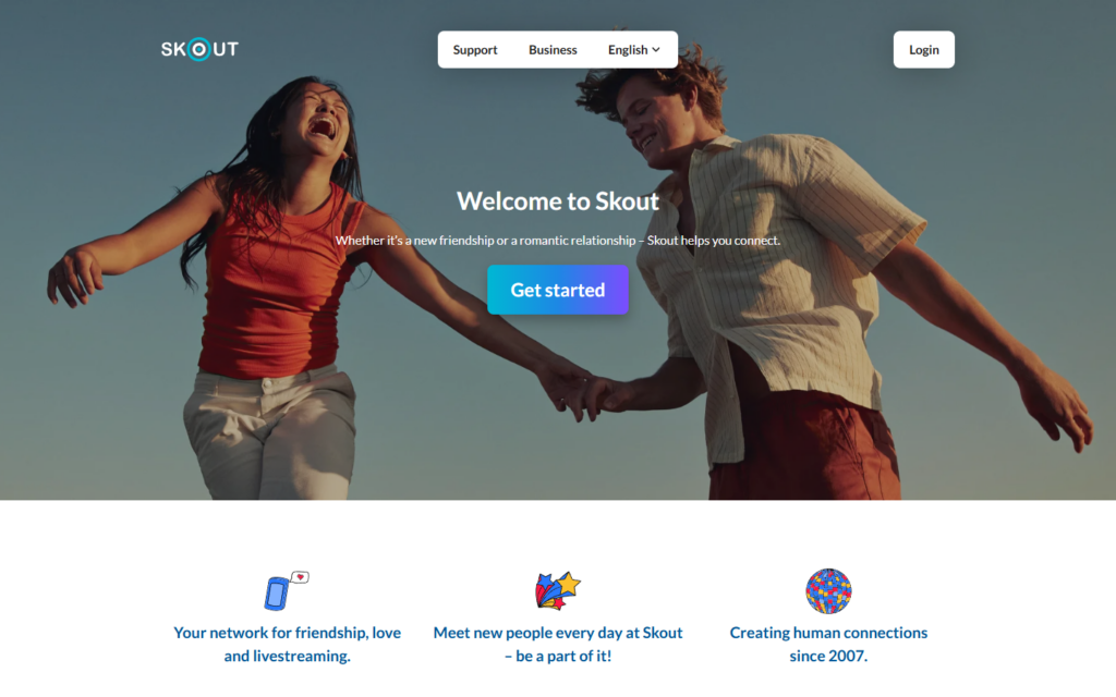 Review Skout.com landing page