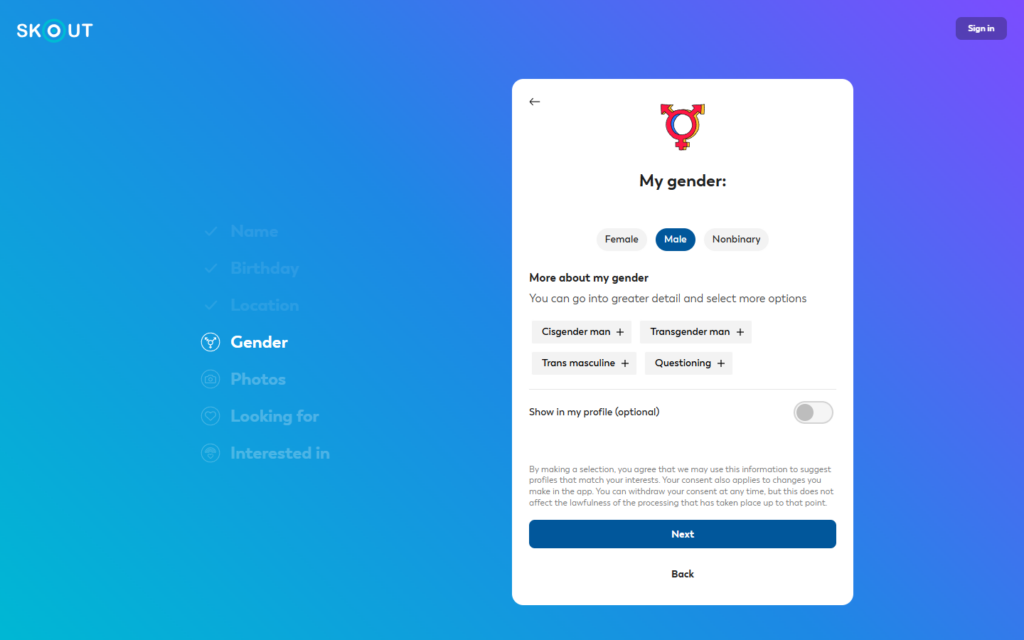 Review Skout.com registration