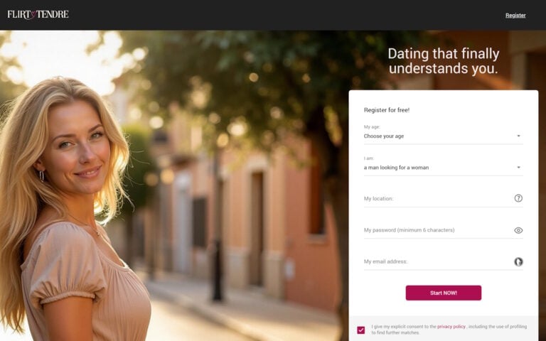 Flirttendre.com landing page