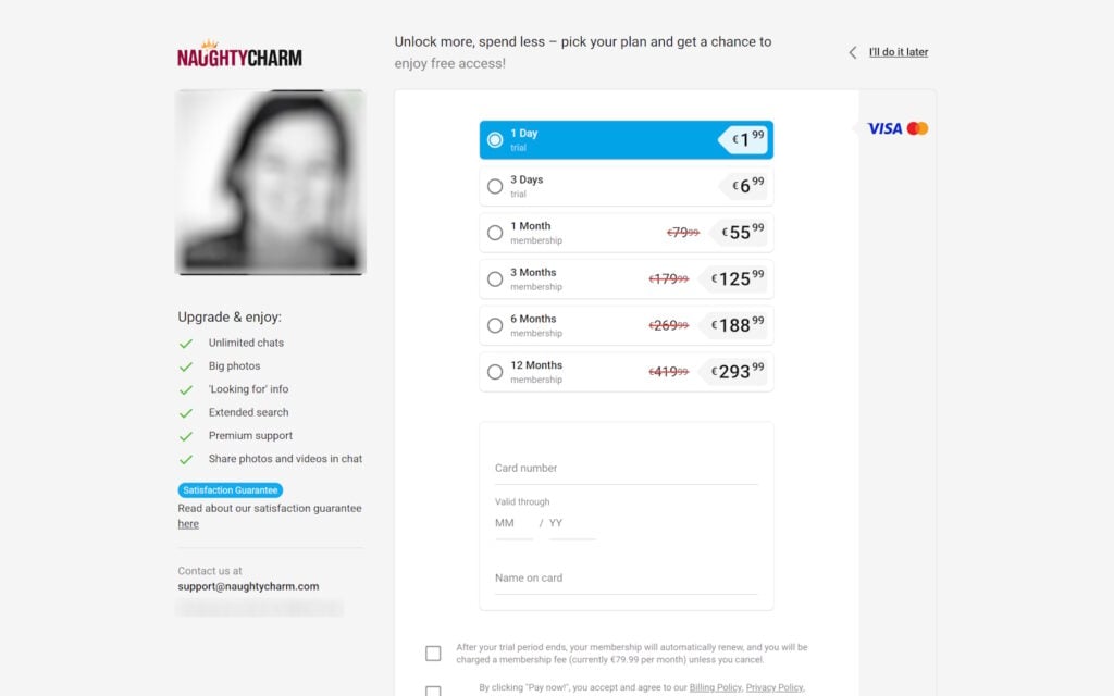 Naughtycharm.com costs