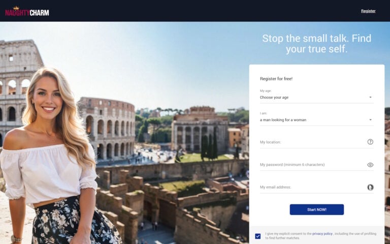 Naughtycharm.com landing page