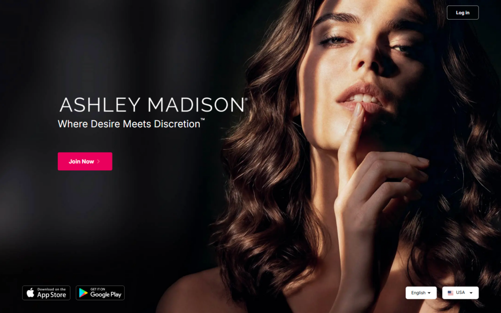 Review AshleyMadison.com landing page